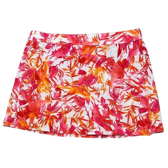 Rip Skirt Hawaii Size XL Orange Pink Tropical Floral Print Mini Wrap Skirt - Picture 6 of 8